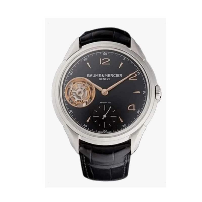 Baume and Mercier Clifton Tourbillon Men's Watch - Black Face, Black Band
