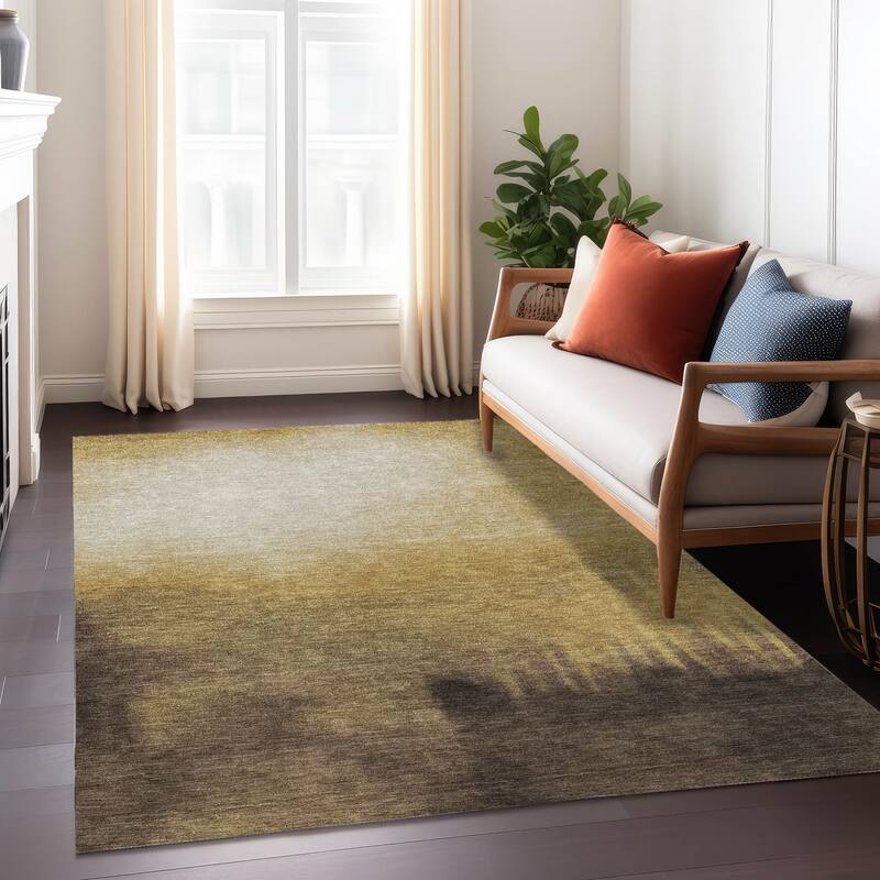 Machine Washable Indoor/ Outdoor Modern Dawn Chantille Rug
