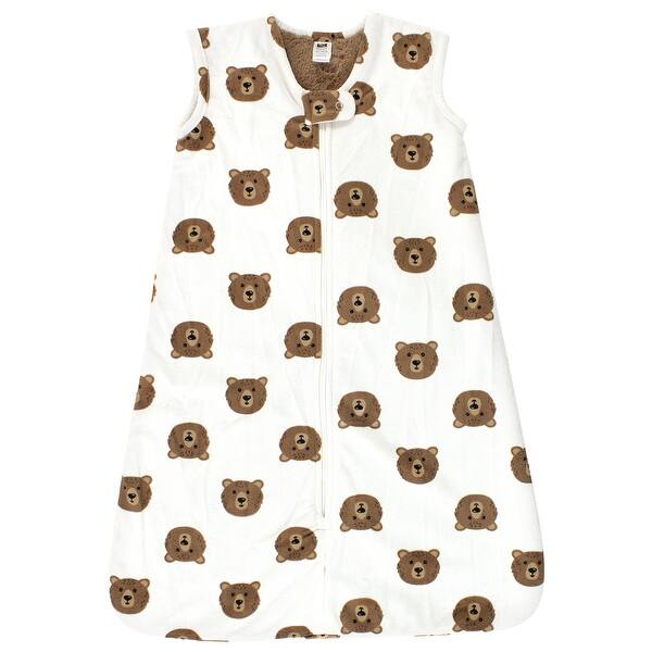 slide 1 of 1, Hudson Baby Infant Boy Plush Faux Fur Sleeping Bag, Wearable Blanket, Brown Bear 12-18 Months - Brown Bear