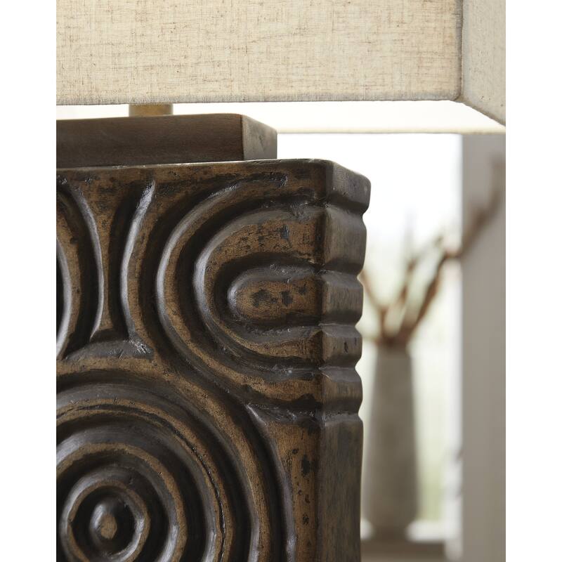 Signature Design by Ashley Heathbury Brown Table Lamp - 15" W x 10" D x 29" H