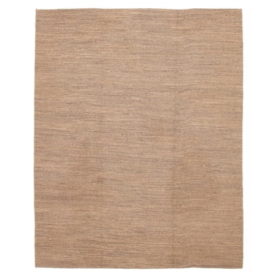 ECARPETGALLERY Flat-Weave Natural Khaki Wool Kilim - 7'10 x 9'10