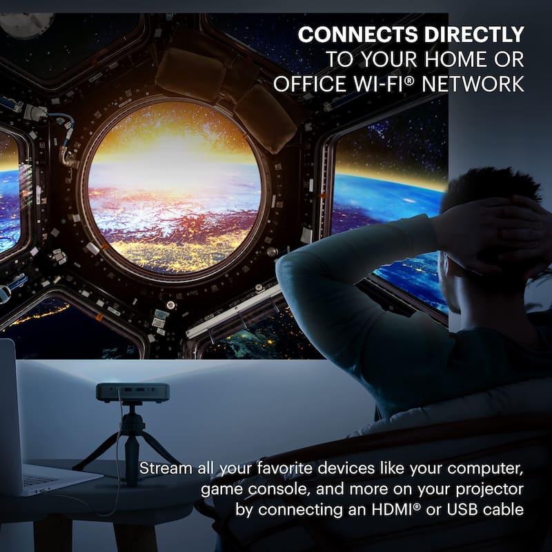 Kodak Luma 400 Smart Projector, HD Portable Pico Projector with Wi-Fi, Bluetooth & Tripod