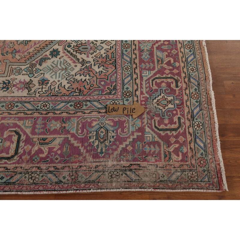 Geometric Tabriz Persian Vintage Area Rug Handmade Wool Carpet - 9'7"x 12'5"