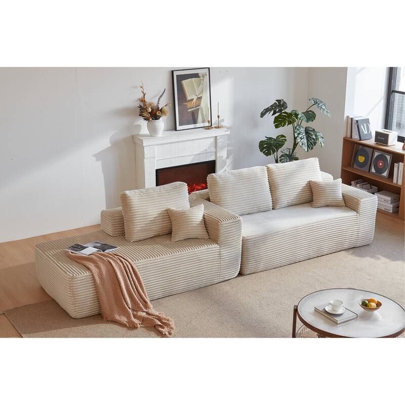 105" Cloud Sectional Couch with L-Shape Chaise,Modern Modular Sofa with Deep Seat, Upholstered Couches