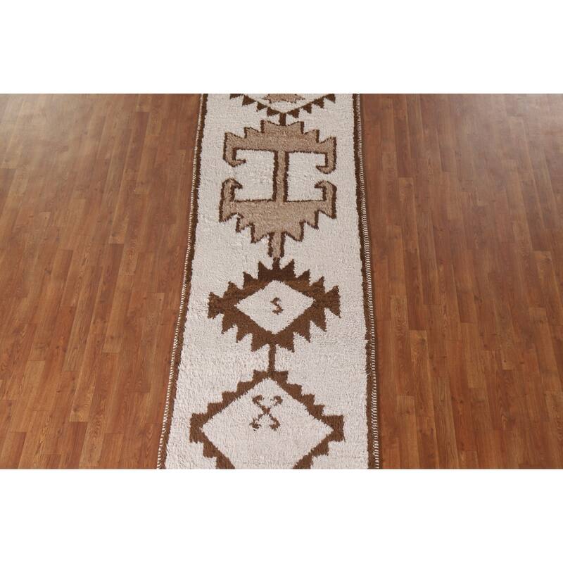 Anatolian Turkish Runner Rug Handmade Oriental Wool Carpet - 3'2"x 11'7"