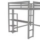 preview thumbnail 12 of 10, Gray Full Size Pine Wood Loft Bed with Built-in Desk and Shelves