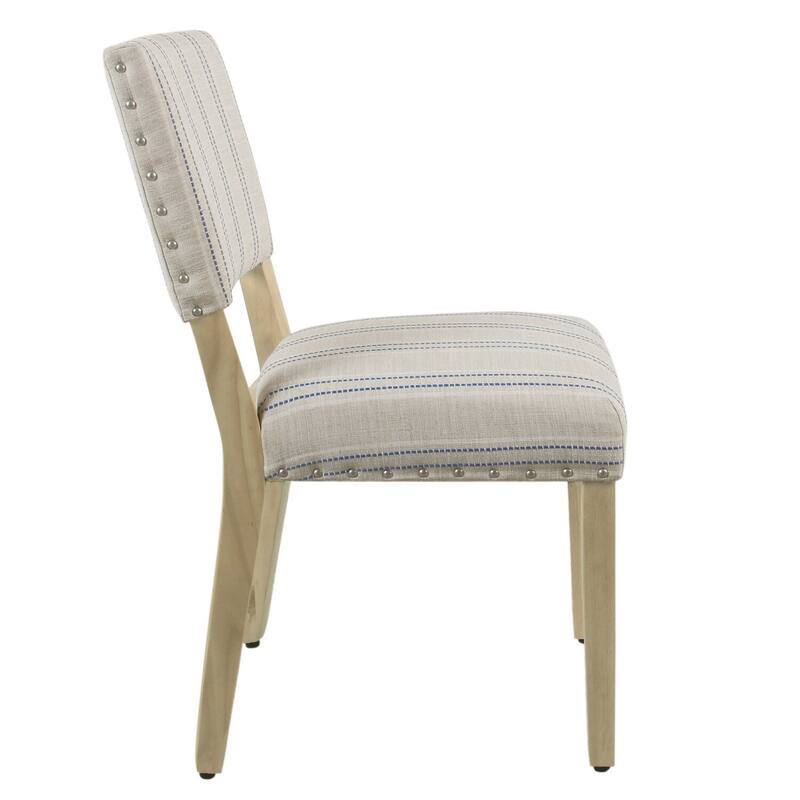 Oak/Multicolor Fabric Upholstered Wood Frame Dining Chair, Sturdy Dining Chair for Dining Rooms - 22.75