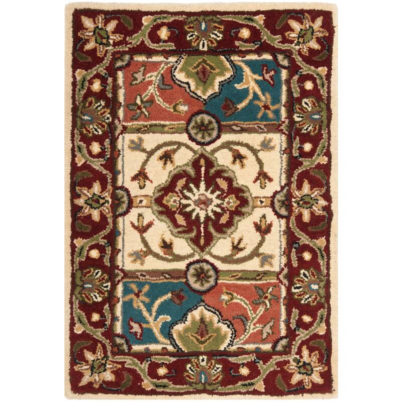 SAFAVIEH Handmade Heritage Tropic Palm Traditional Oriental Wool Rug - 2' x 3' - Multi/Red