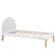 preview thumbnail 6 of 7, Cute Curved Headboard Wooden Platform Bed with Hidden Shelf
