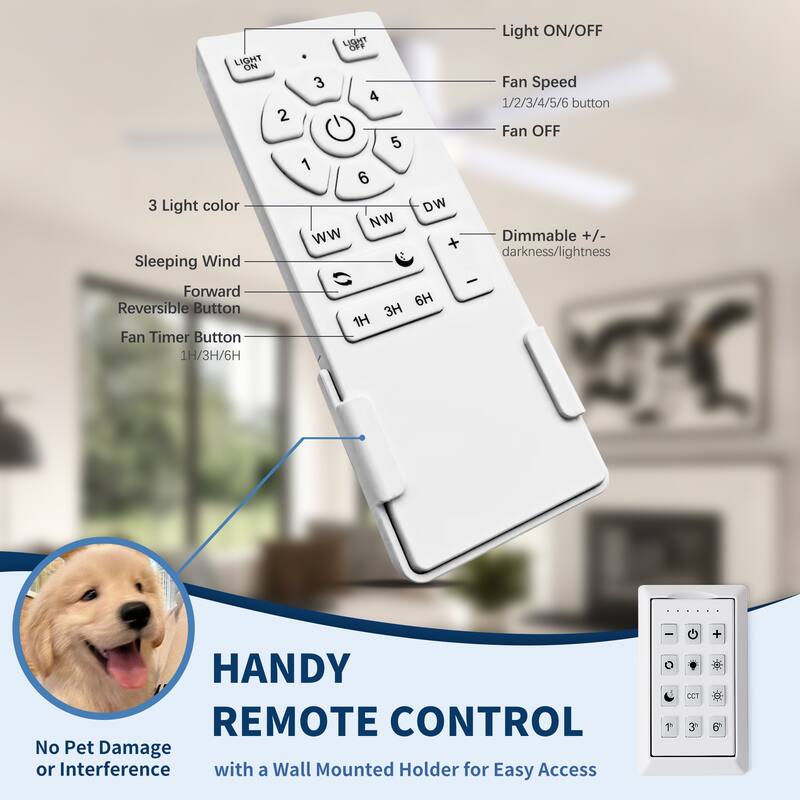 52 Inch Modern Minimalist Flush Mount Ceiling Fan with Light, Reversible DC Motor, Remote, Double-Sided Blades
