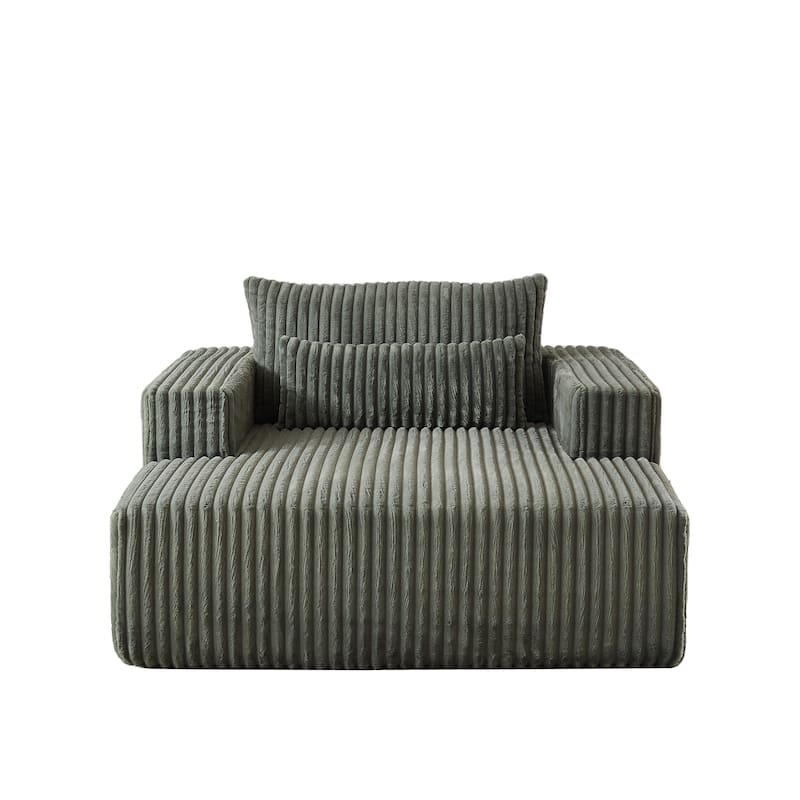 Modern 75" Corduroy Lounge Chair, Soft and Comfortable Sleeper Sofa with Pillow Support for Indoor Spaces