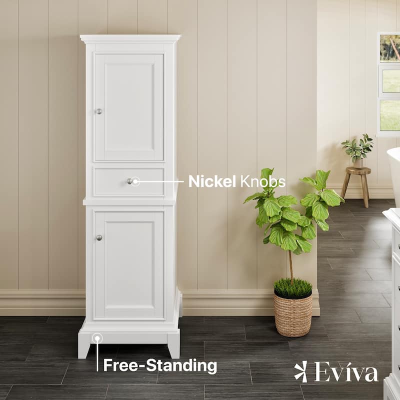 Eviva Elite Stamford 24" White Freestanding Linen Cabinet