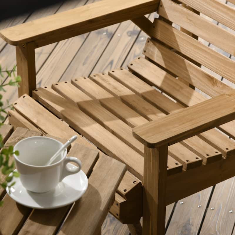 5-Piece Wooden Patio Dining Set for 6 with 2 Armchairs,2 Loveseats,and 1 Dining Table with Umbrella Hole