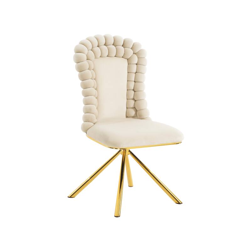 2-Piece Vanity Chair Dining Chairs, Velvet Accent Chairs Swivel Chair with Ball-Shaped Backrest