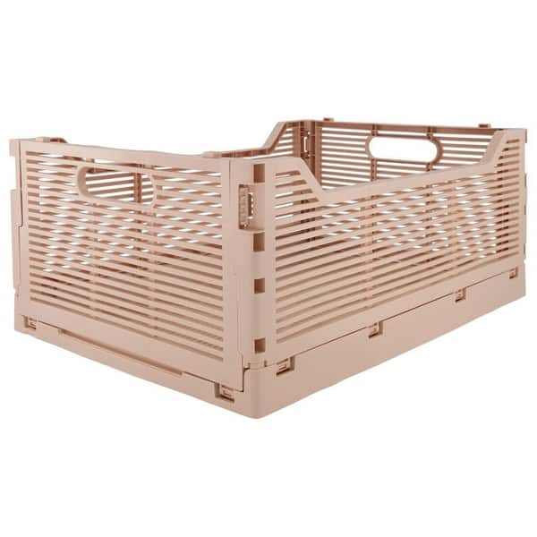 OnDisplay Stackable Folding Desk/Beauty/Closet Storage Crate Foldable Space Saving Bins On