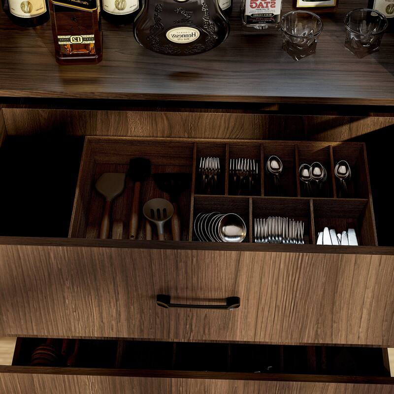 Bookshelves Bookcase Modular Glass Display Cabinet with LED Lights, Dark Wood Storage Combination Cabinet System