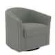 Modern Swivel Barrel Chair with Nailhead Trim