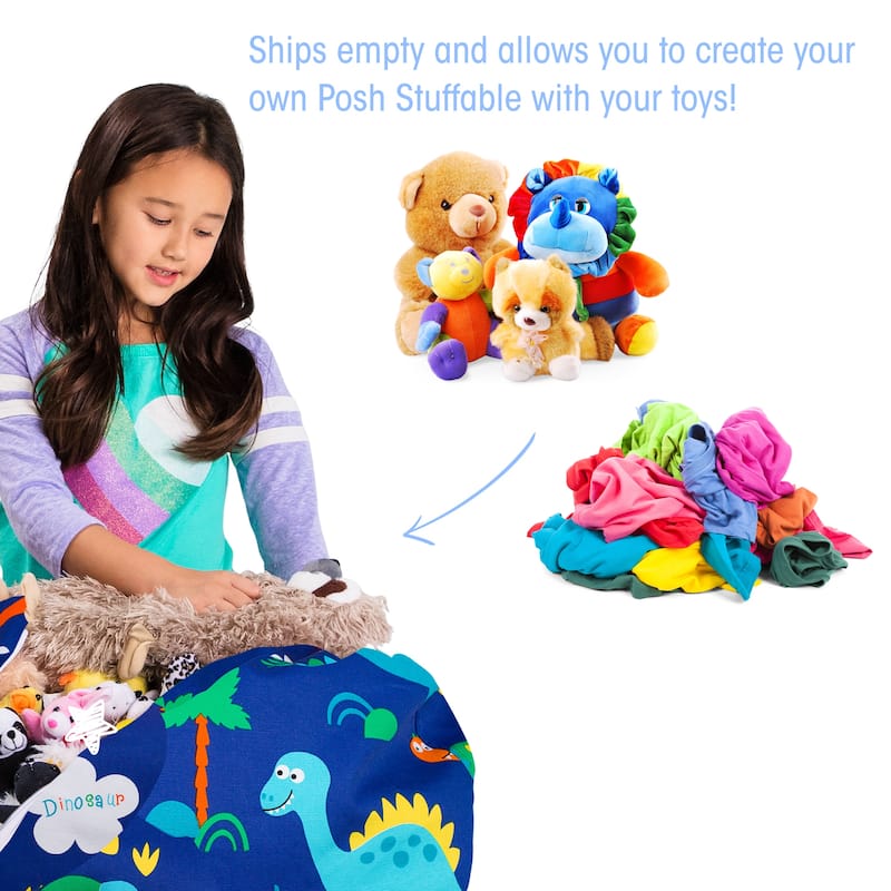 Kids' Stuffed Animal Storage Bean Bag Chair Cover or Toy Organizer