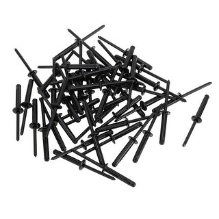 50 Pcs Dome Head Tri-fold Rivets Repairing Tool Aluminum Alloy Black 4 ...