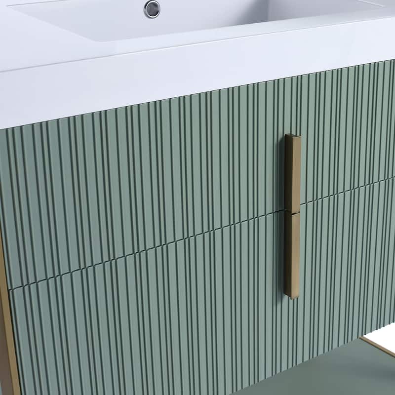 Fine Fixtures Serenity Modern Bathroom Vanity with White Gel Acrylic Top