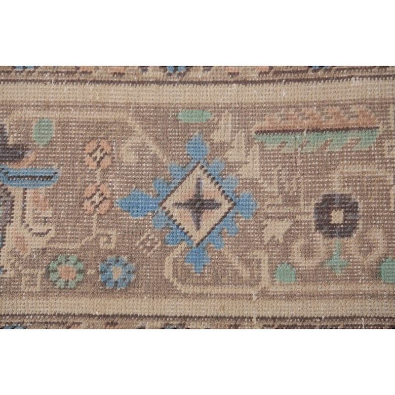Tabriz Persian Area Rug Hand-Knotted Oriental Beige Wool Carpet - 8'0"x 10'6"
