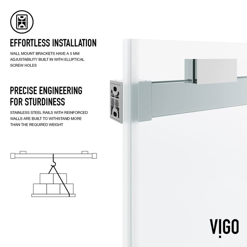 VIGO Houston Frameless Sliding Door