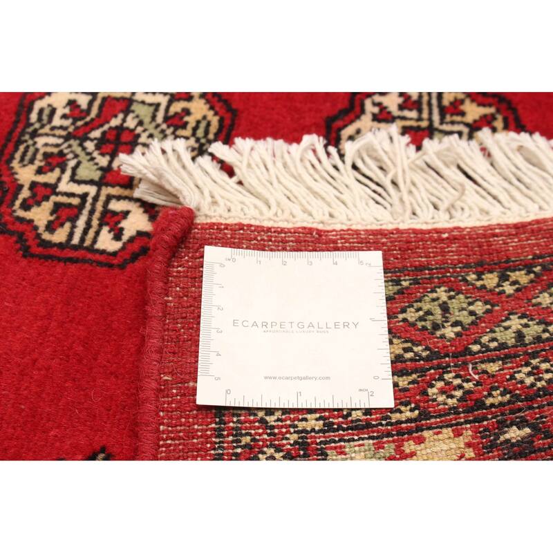 ECARPETGALLERY Hand-knotted Finest Peshawar Bokhara Red Wool Rug - 4'2 x 6'3