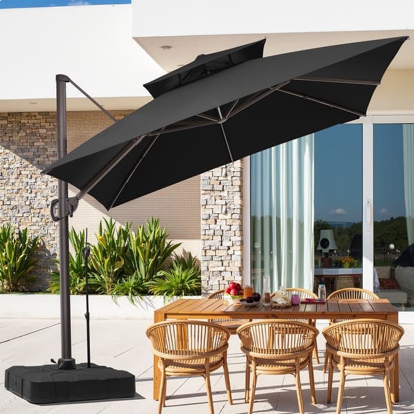 10 foot offset patio umbrella with solar lights 373.99 Buy 10 ft Offset Patio Umbrella with 112 Solar Lights