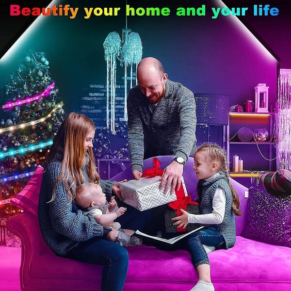 Indigi 65.6ft Smart LED Light Strips with Remote Controller Multicolor Changing for Home Decor Christmas Light Bed Bath Beyond 36106218