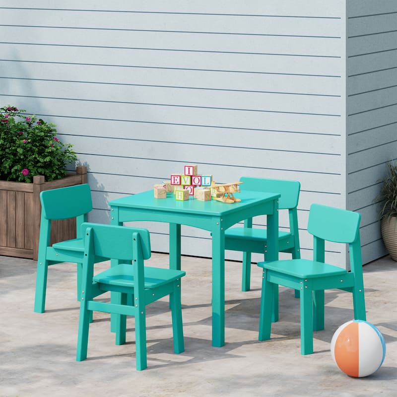 Polytrends Garden Party Kids Outdoor 5-Pieces Dining Set