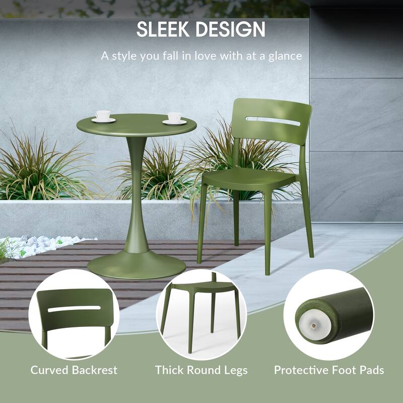 Frond and Form Outdoor Stacking Dining Side Chair (Set of 4)