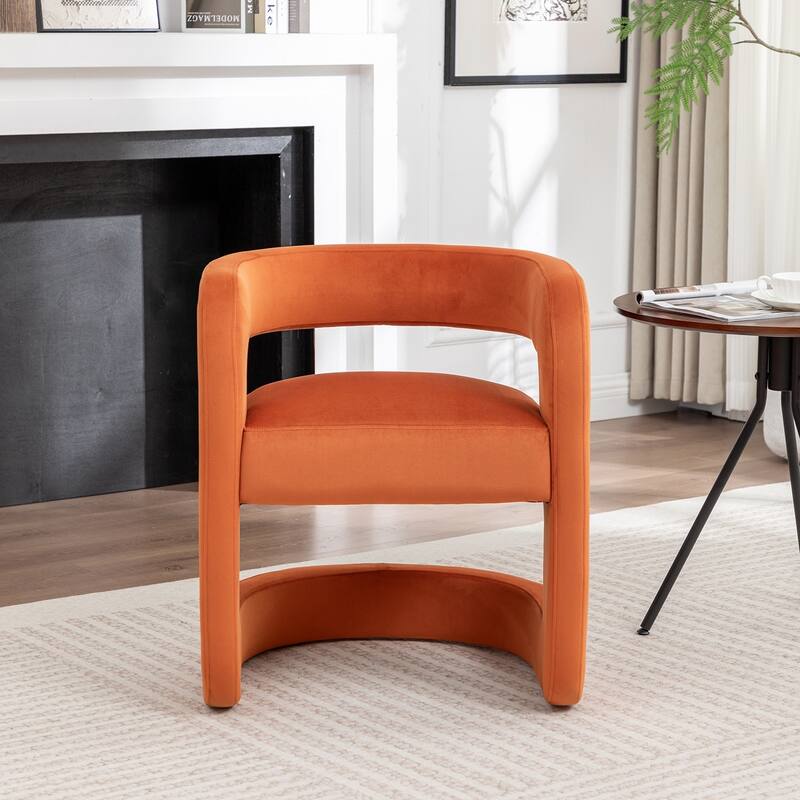 SEYNAR Modern Velvet E-Shaped Open Back Dining chair Set of 4