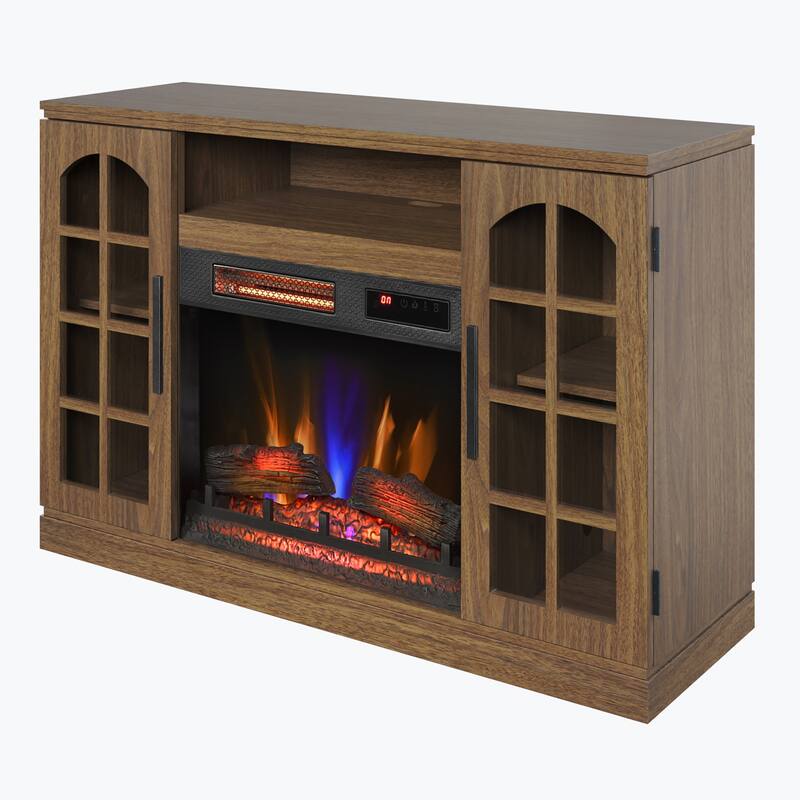 duraflame® Electric Fireplace TV Stand for 55 Inch TVs, Natural Walnut