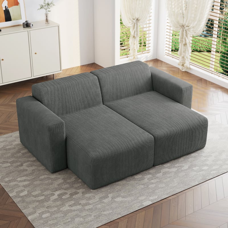 UIXE Upholstered Corduroy Chaise Lounges For Interior