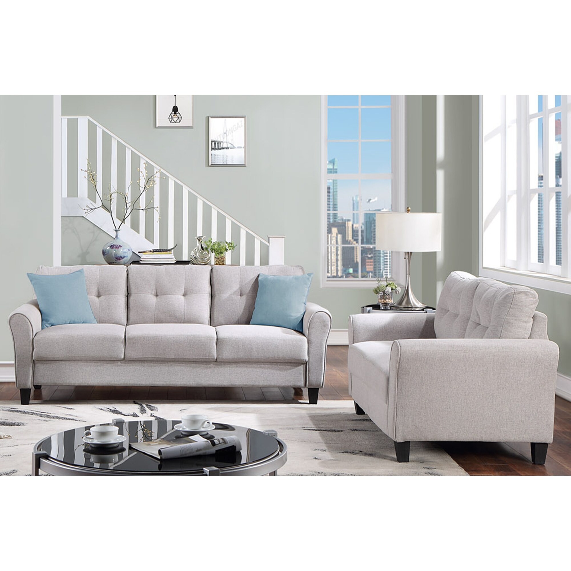 Light grey living sales room furniture sets