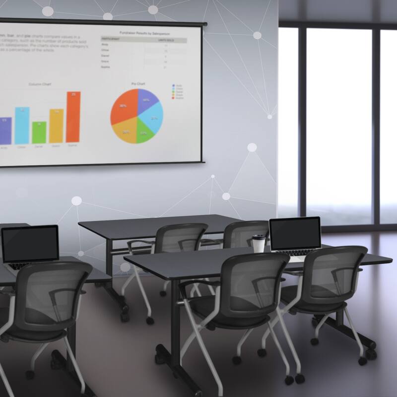 48" Flip Top Mobile Training Table- Grey