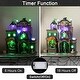 preview thumbnail 6 of 12, Glitzhome 11"H Lighted Resin Haunted House Table Village Halloween Decorations with Timer