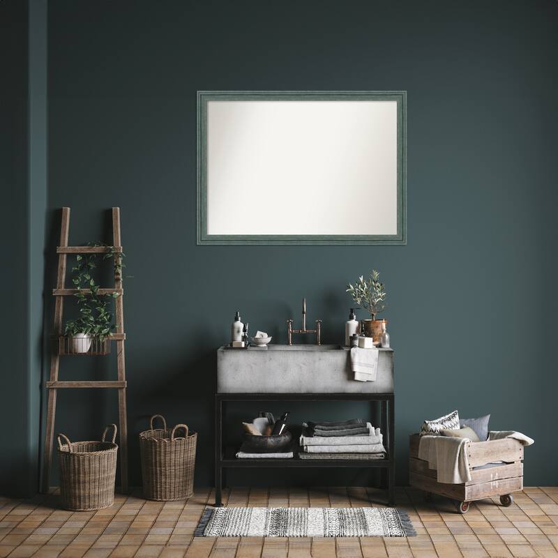 Upcycled Non-Beveled Wood Framed Bathroom Vanity Wall Mirror