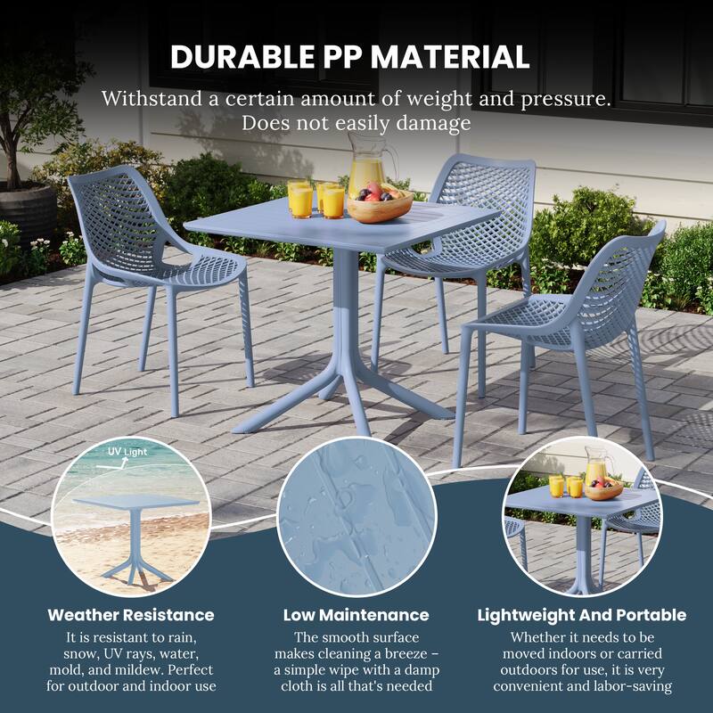 Frond and Form 31.5 Inch Outdoor Square Dining Table