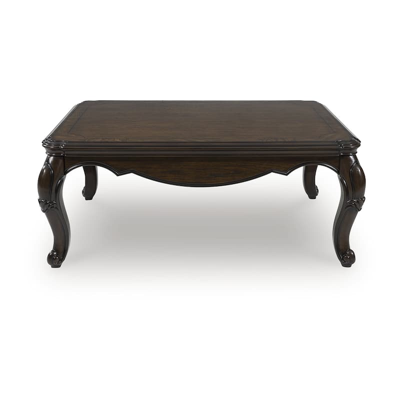 Signature Design by Ashley Maylee Dark Brown Coffee Table - 50" W x 37" D x 20" H