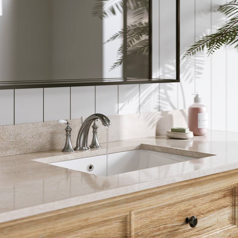 ClarityPure 21.62 in. x 15.75 in. Undermount Bathroom Sink in White Ceramic with Overflow Drain