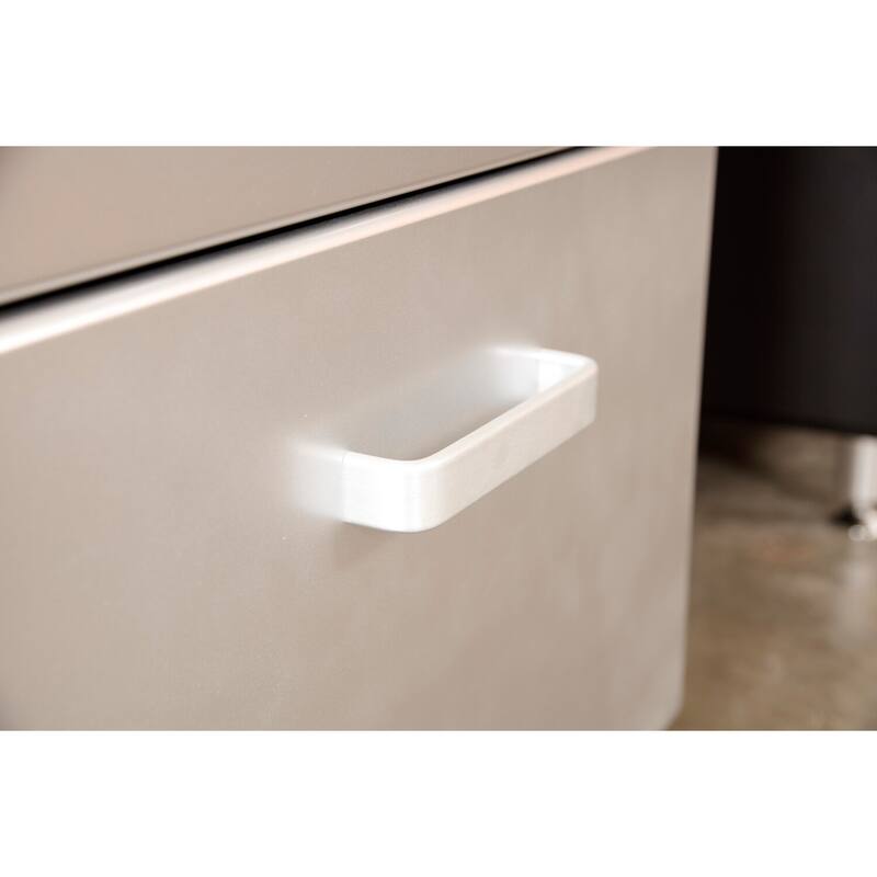 Garage Base Cabinet - 2 Door Storage Cabinet, Black Vinyl Laminate, Adjustable Feet, Soft-Close Doors