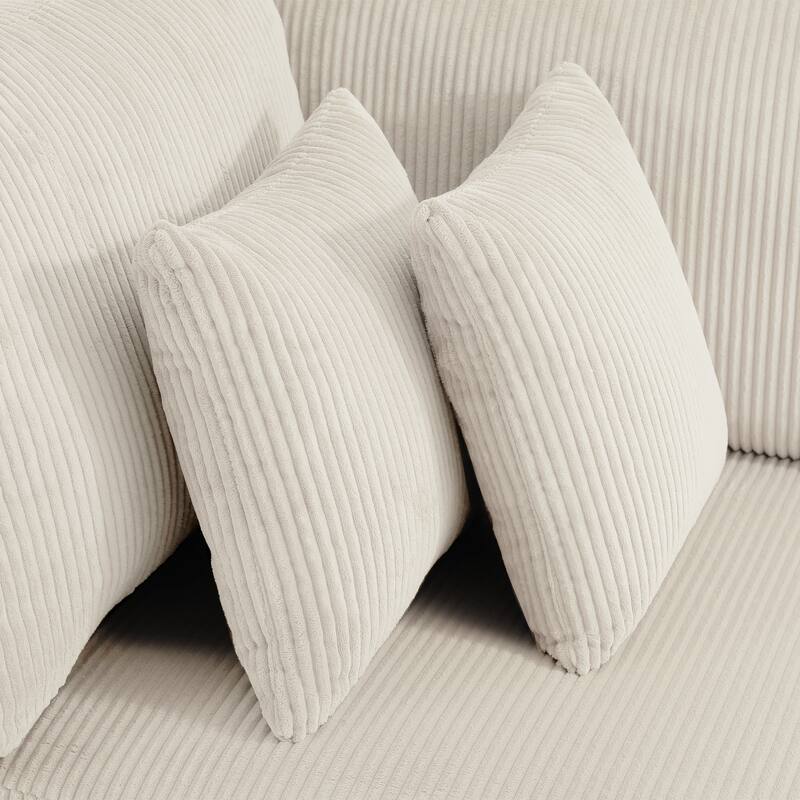 Set of 2 Modern Decorative Soft Corduroy Throw Pillows