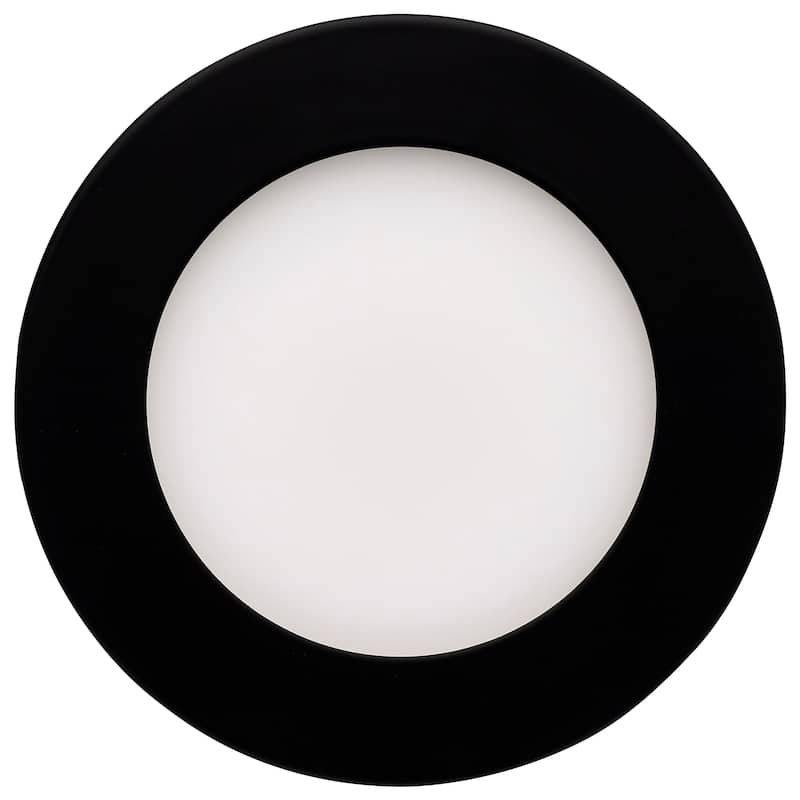 10 Watt LED Direct Wire Downlight 4-Inch CCT Selectable Round Remote Driver Black Finish