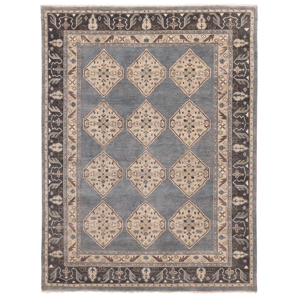 ECARPETGALLERY Hand-knotted Finest Agra Jaipur Grey Wool Rug - 8'3 x 11'2