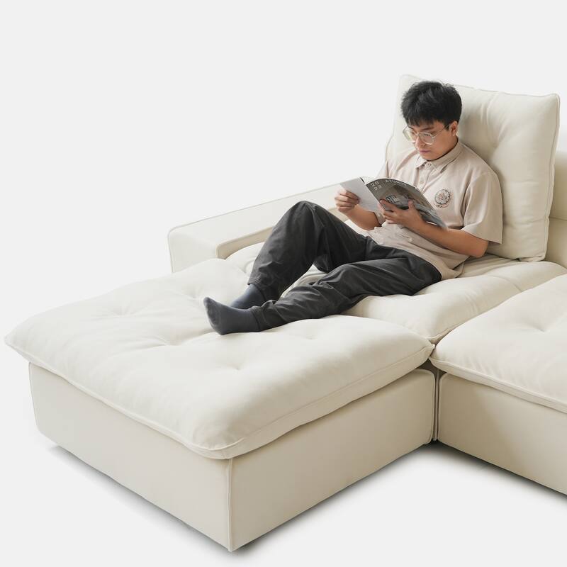 Stupendous Miami Modular Sofa Down Filled Curved Cloud Sectional Sofa 4 Seater with Ottoman