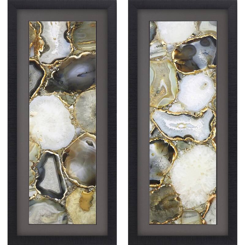 Agate S/2 Framed Art Exclusive Giclee from the Li from the Libby Langdon Collection - Under Glass - Grey - 43 X 19 X 2