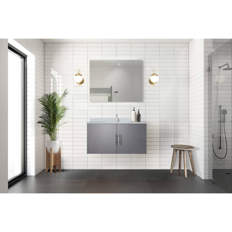 Geneva Bath Vanity with Cultured Marble Top, Sink, Faucet & Mirror