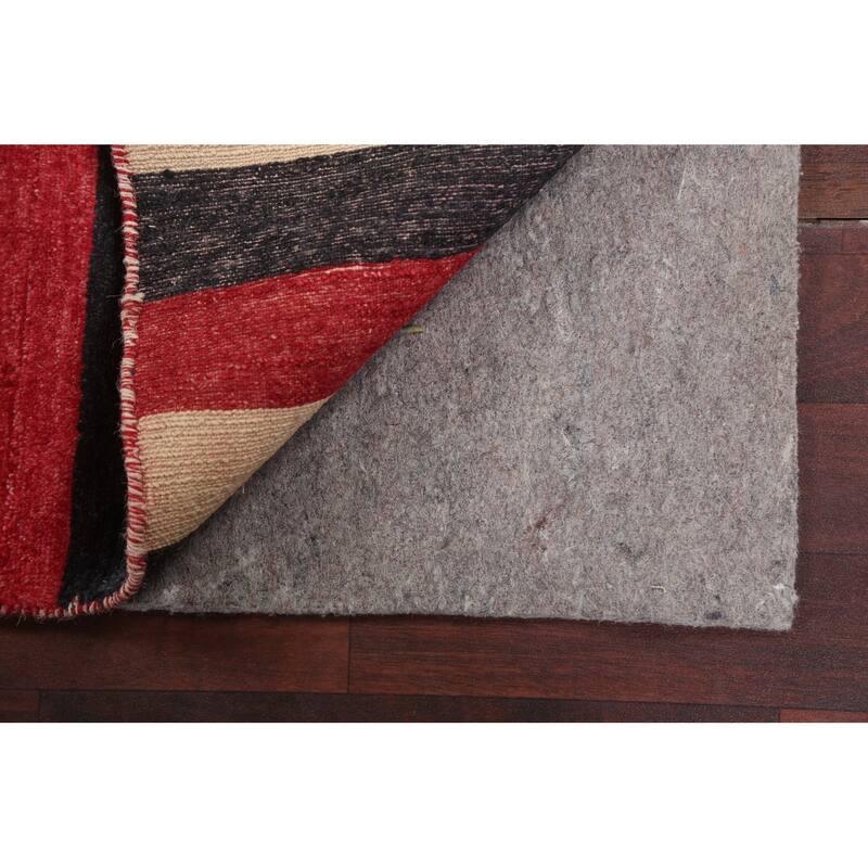 Contemporary Wool Striped Gabbeh Kashkoli Area Rug Hand-knotted Carpet - 2'1" x 3'0"