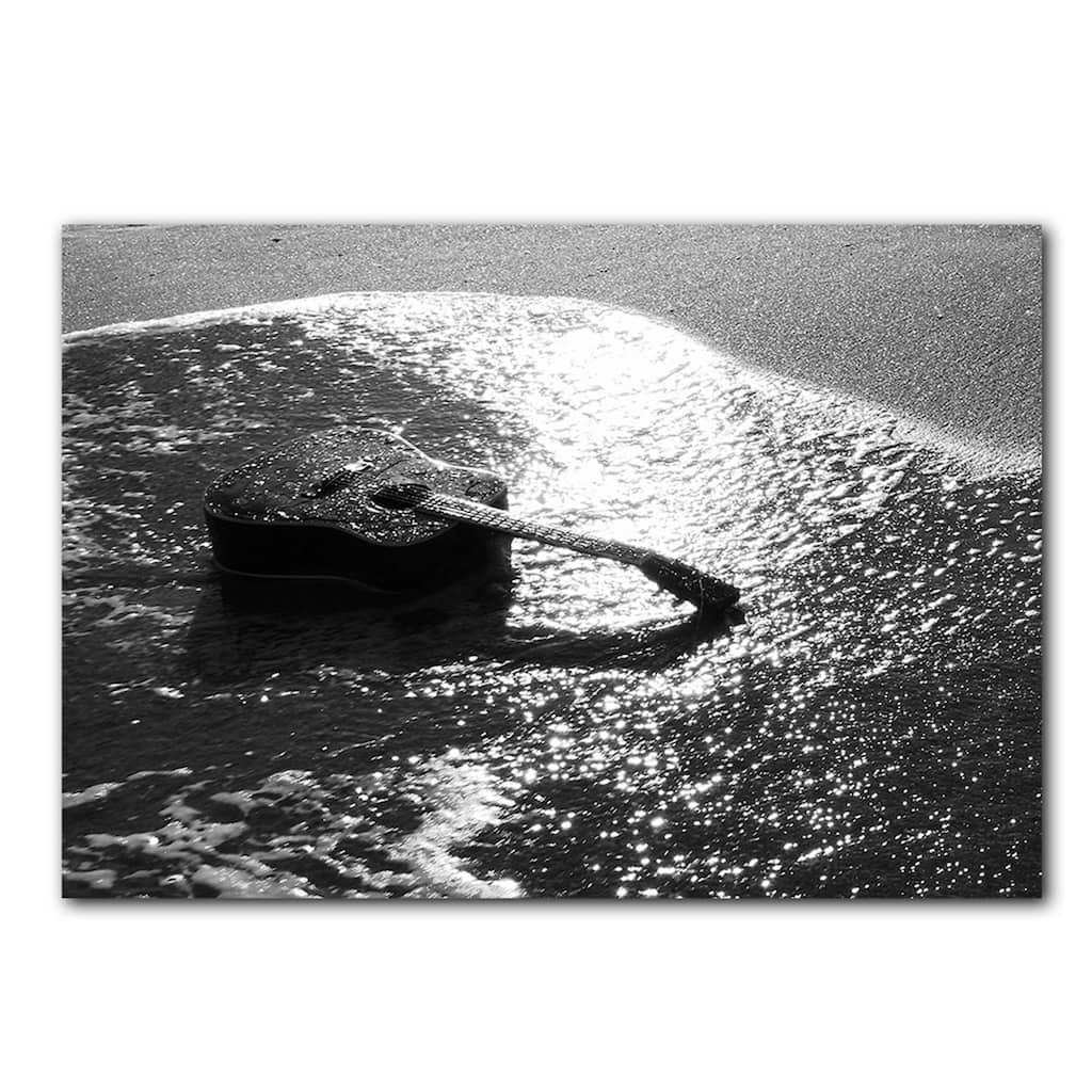 Ready2HangArt 'Black and White Guitar' Wrapped Canvas Wall Art